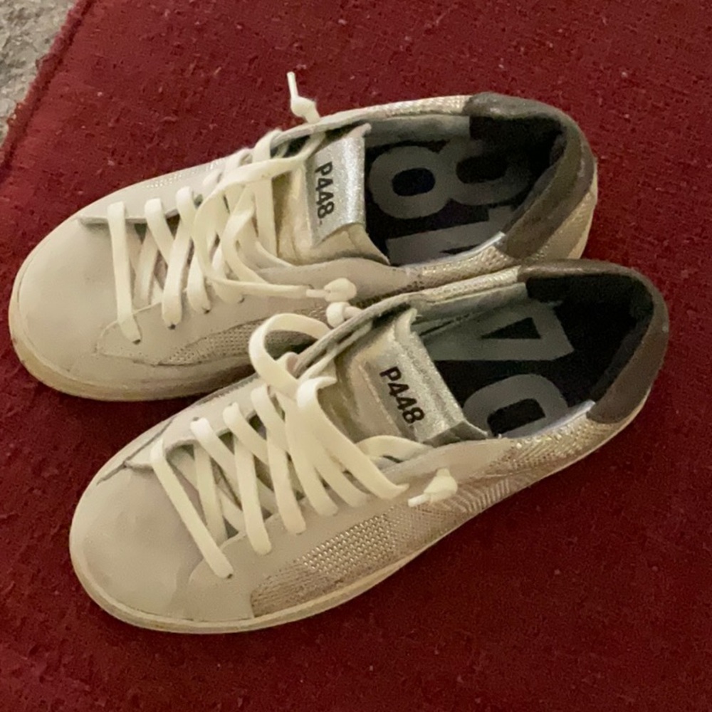 P448 taupe and Metallic Sneakers